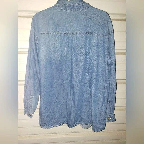 3x Plus Size 22 24 Winnie The Pooh Tigger Denim Blouse Shirt Top Womens Cotton - Picture 4 of 4